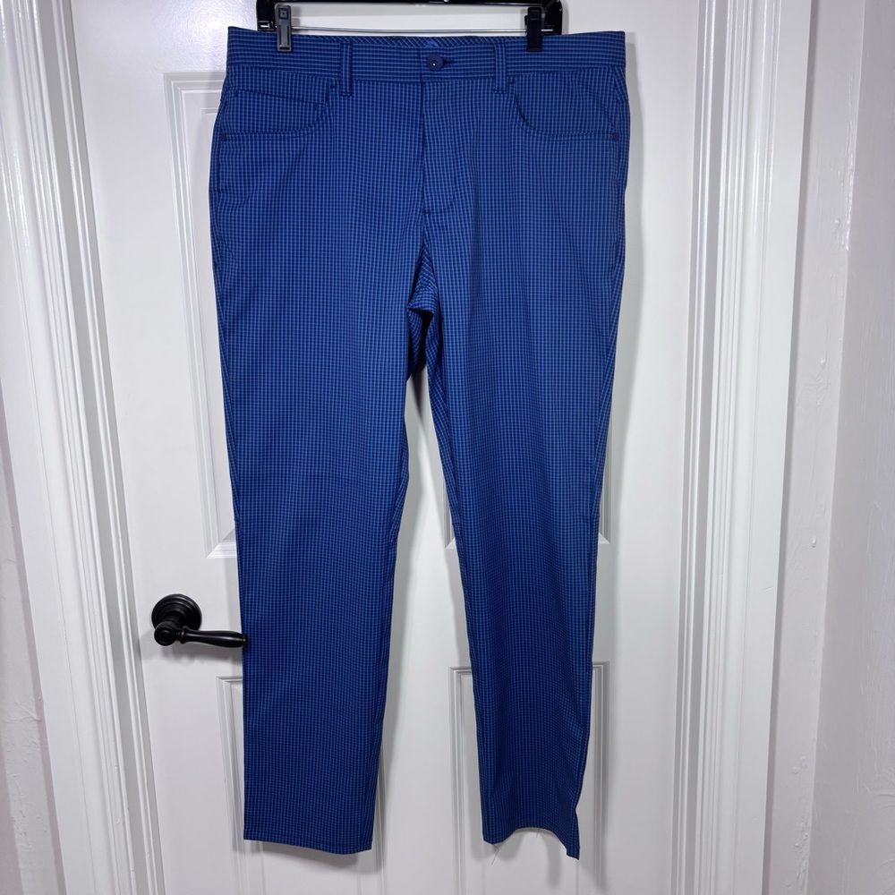 Tommy Bahama Golf Pants Men's 35x32 Blue Check Pattern Stretch